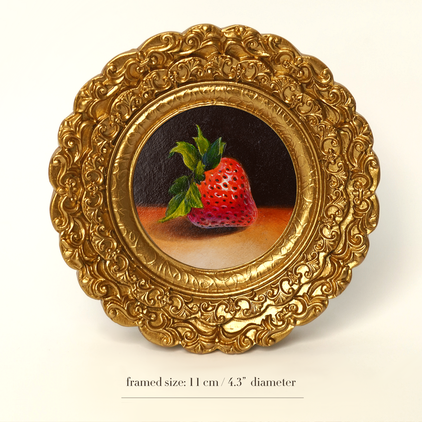 Original Strawberry Miniature Oil Painting