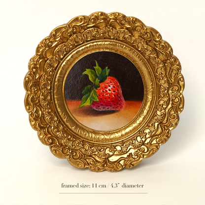 Original Strawberry Miniature Oil Painting