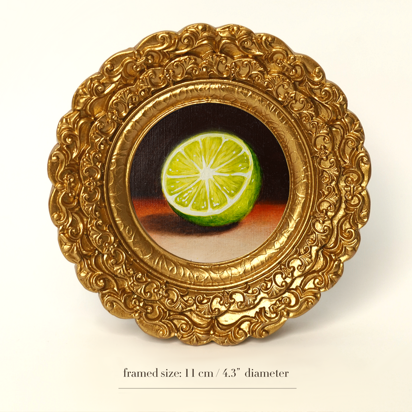 Original Lime Miniature Oil Painting