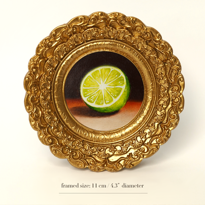 Original Lime Miniature Oil Painting
