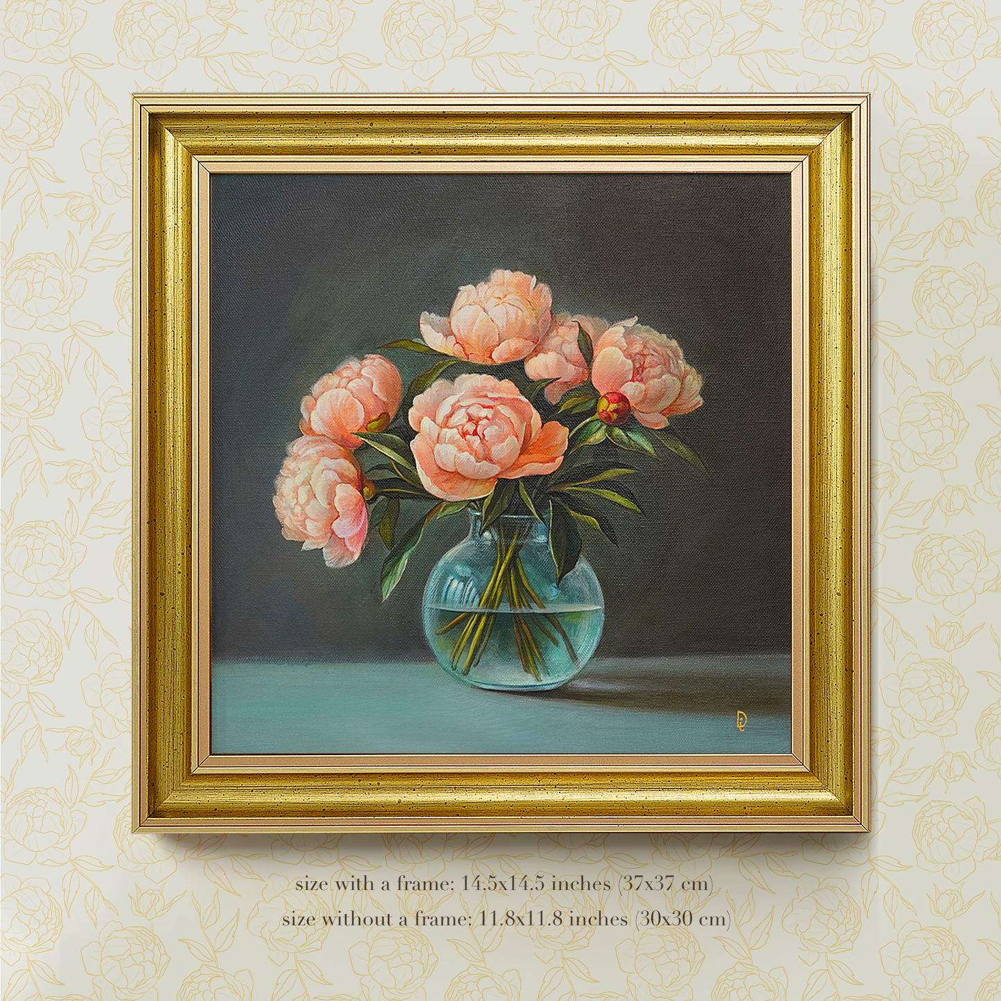 Original Peonies Oil Painting