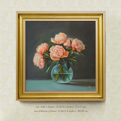 Original Peonies Oil Painting