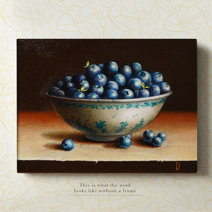 Original Blueberries Oil Painting