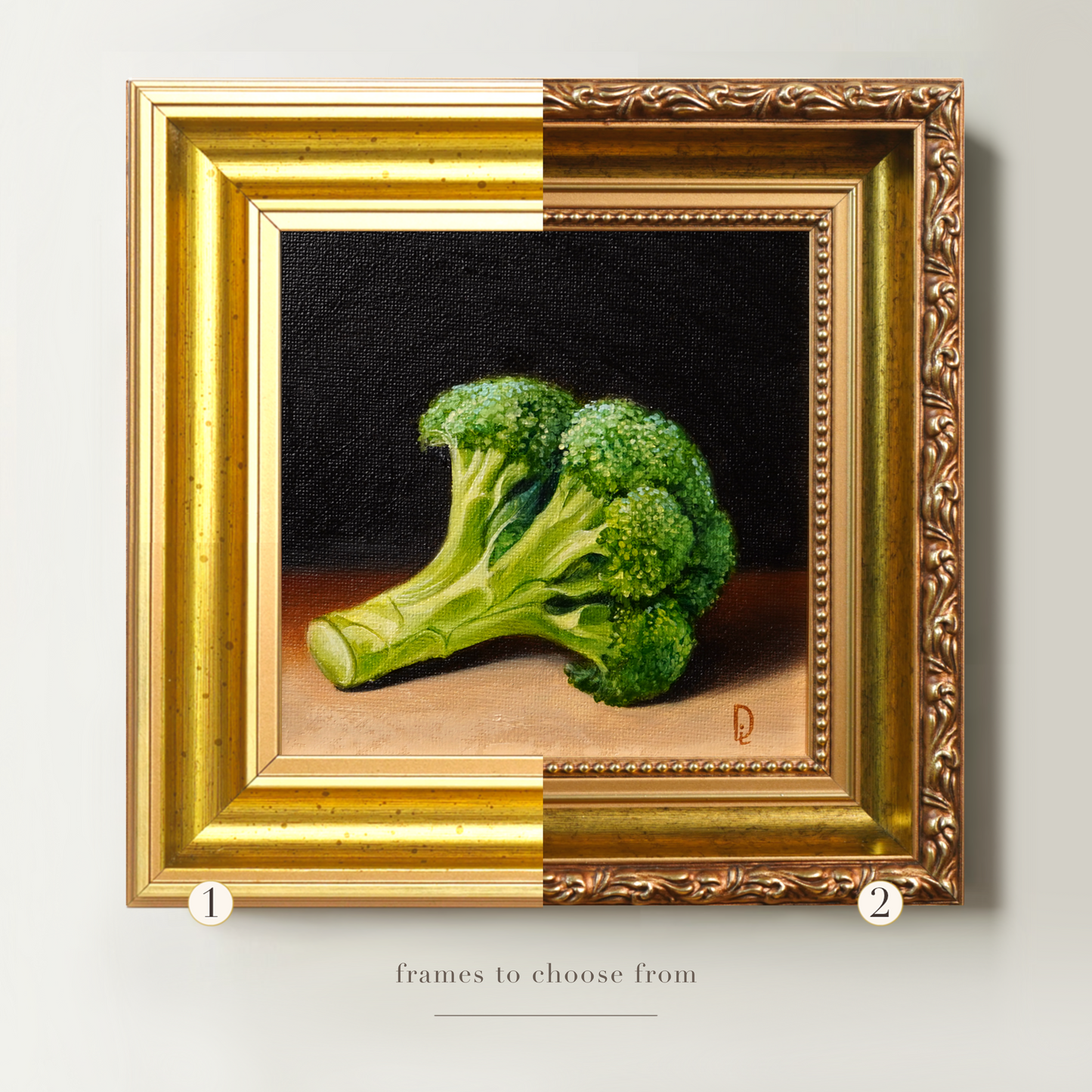Original Broccoli Miniature Oil Painting