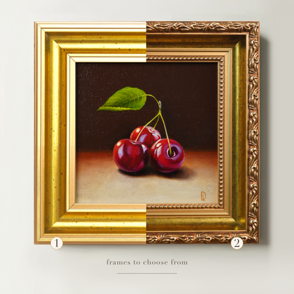 Original Cherry Miniature Oil Painting