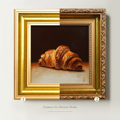 Original Croissant Miniature Oil Painting