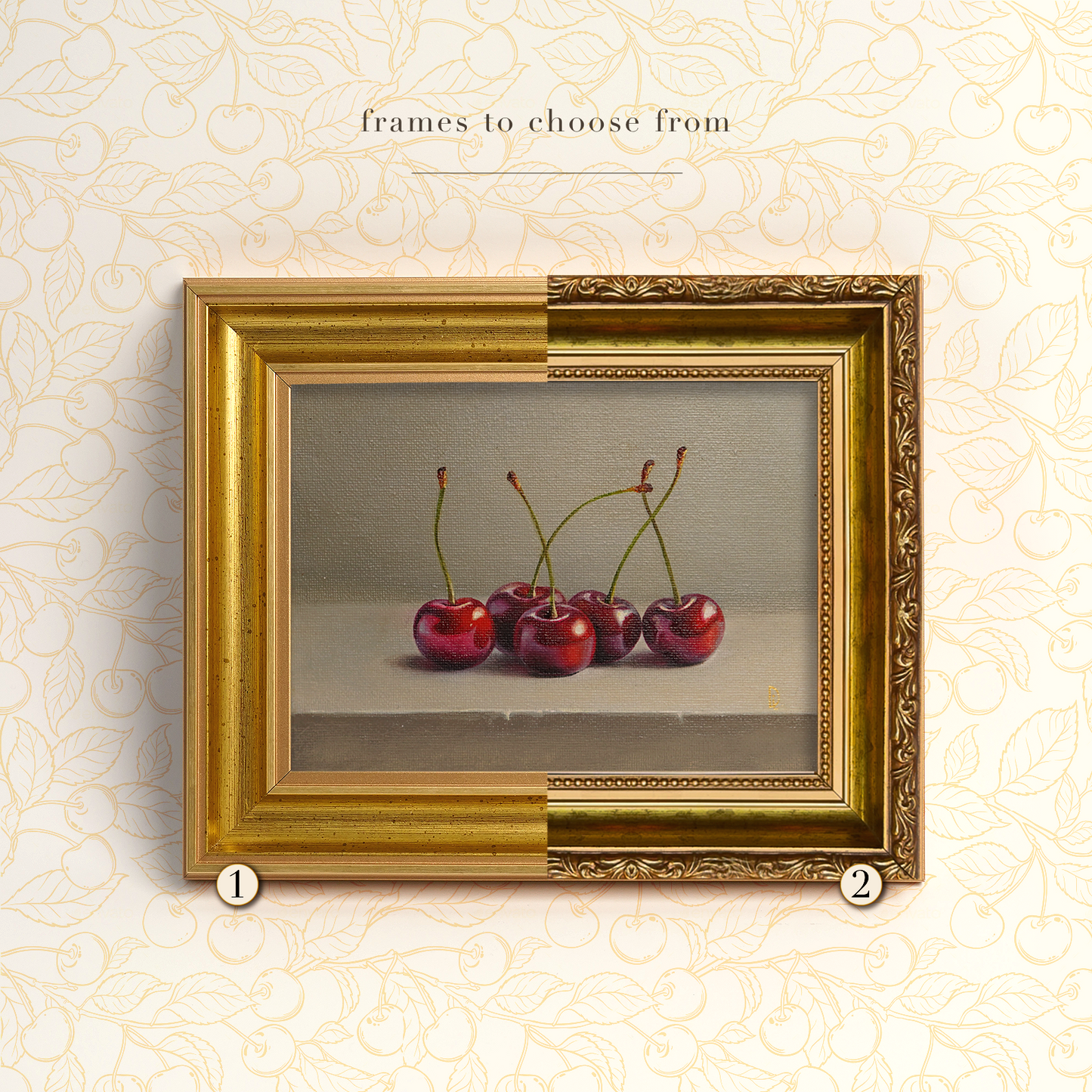 Original Cherries Oil Painting