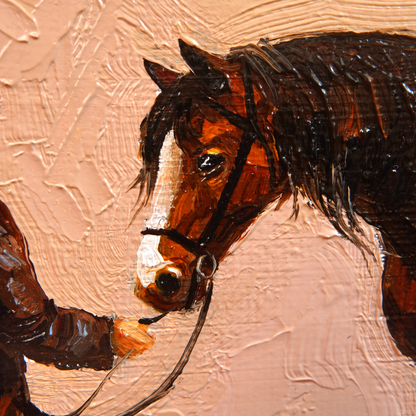Original Cowboy and Horse Oil Painting