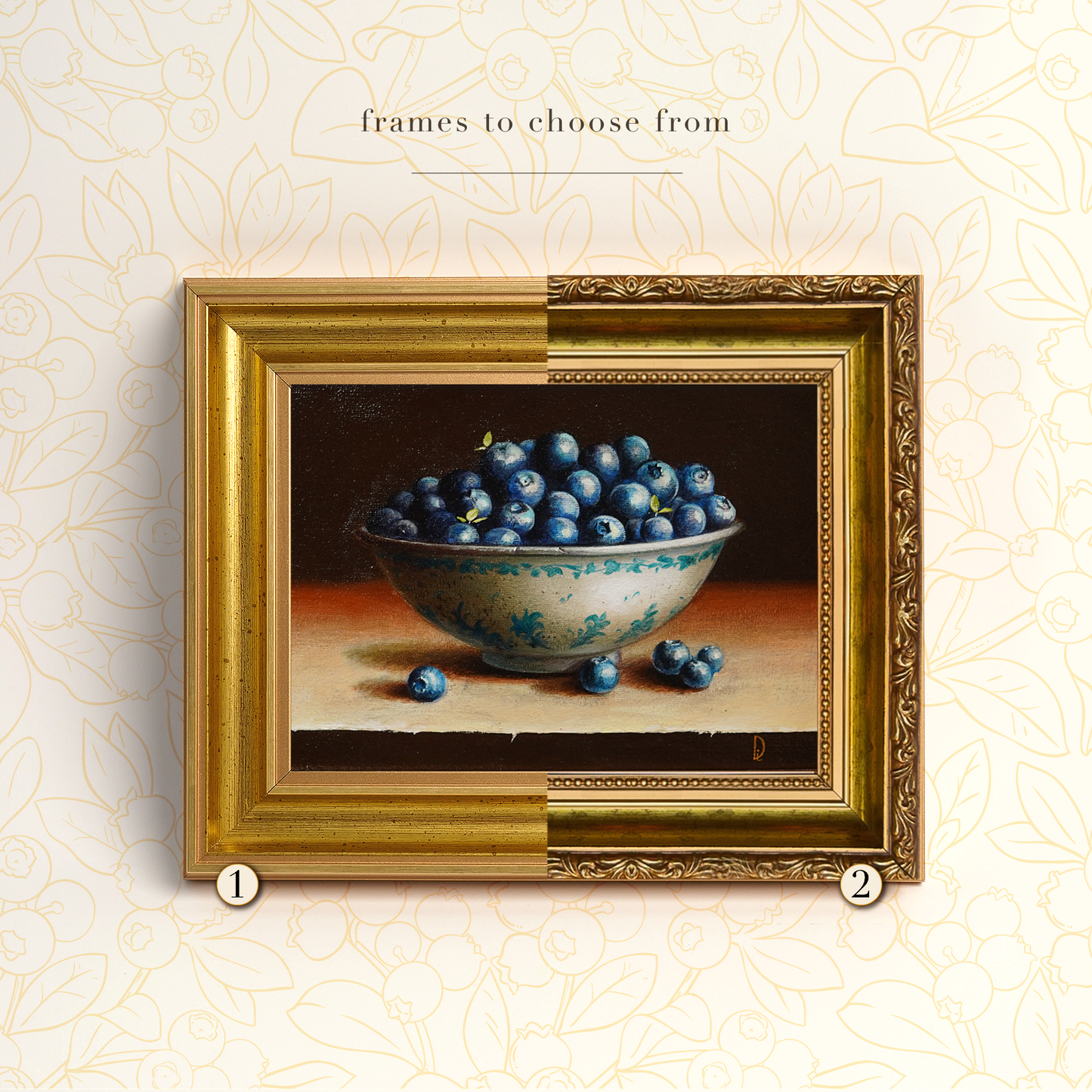 Original Blueberries Oil Painting