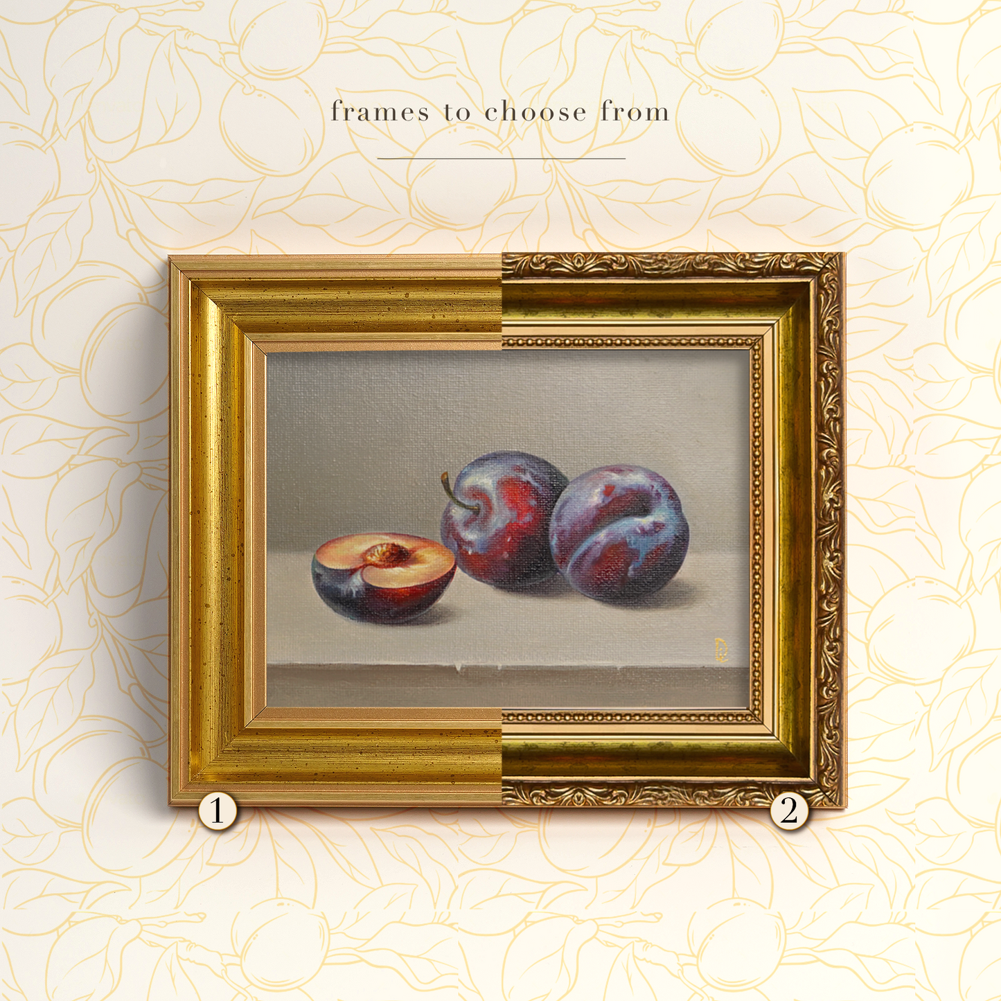 Original Plums Oil Painting