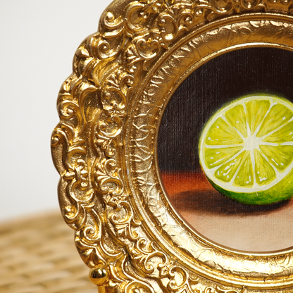 Original Lime Miniature Oil Painting