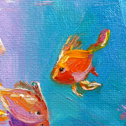 Original Aquarium Fish Oil Painting