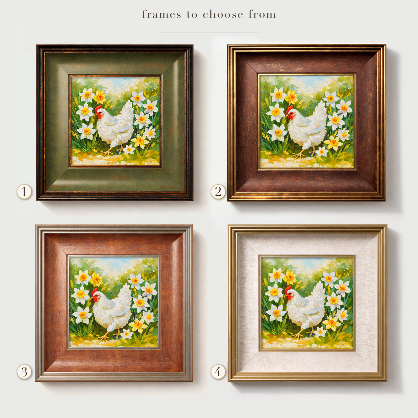 Original White Chicken Oil Painting