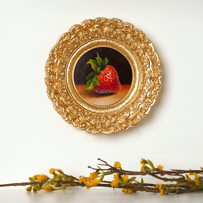 Original Strawberry Miniature Oil Painting