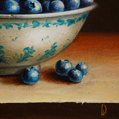 Original Blueberries Oil Painting