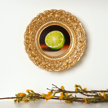 Original Lime Miniature Oil Painting
