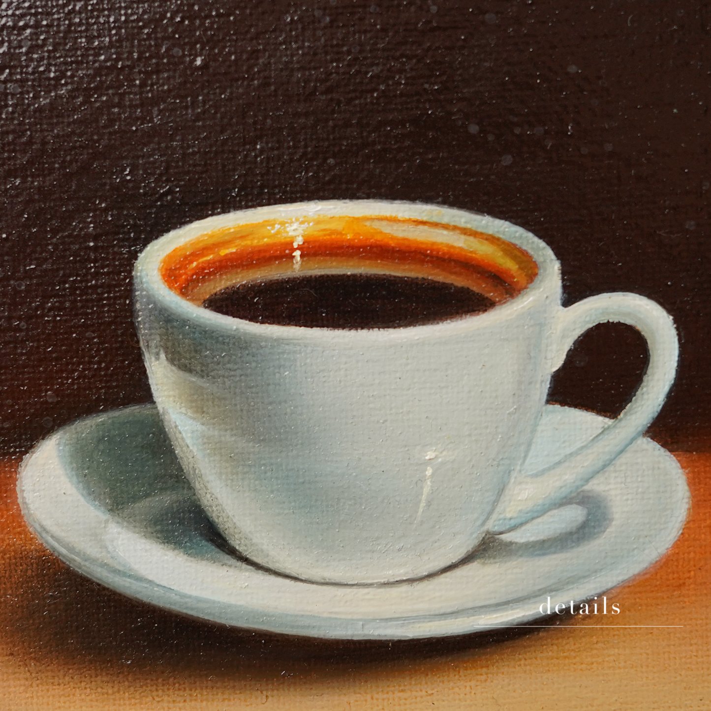 Original Coffee Cup Miniature Oil Painting