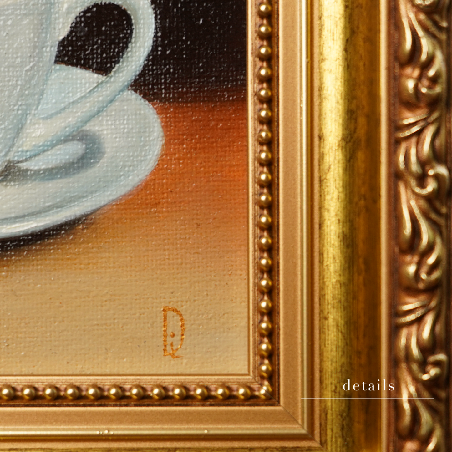 Original Coffee Cup Miniature Oil Painting