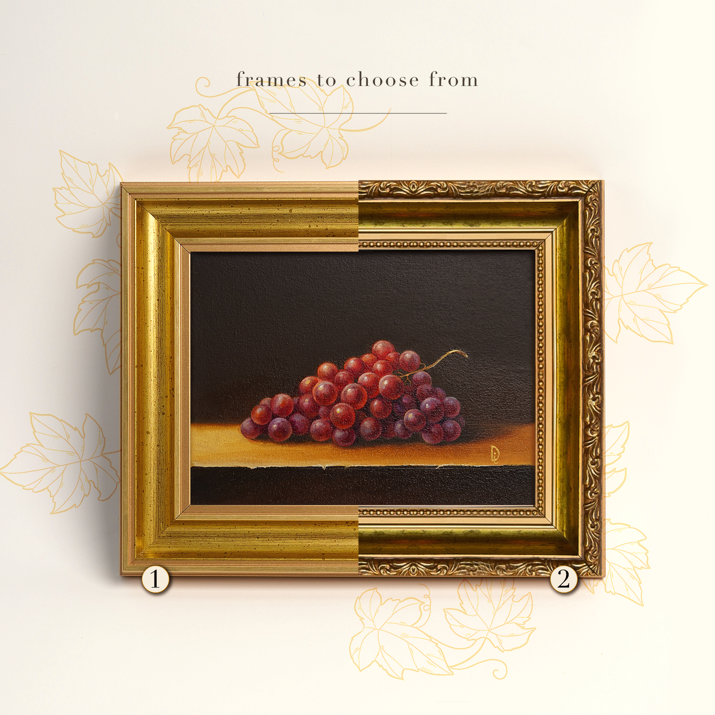 Original Grapes Oil Painting