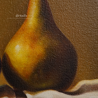 Original Plum & Pear Oil Painting