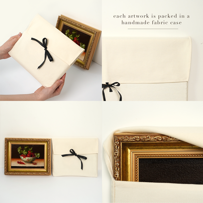 Original Red Currants in a Cup Oil Painting