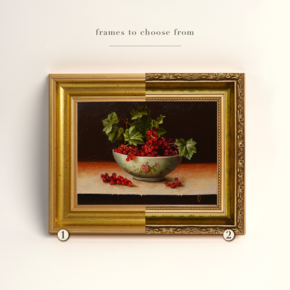 Original Red Currants in a Cup Oil Painting