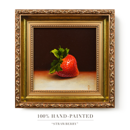 Original Strawberry Miniature Oil Painting