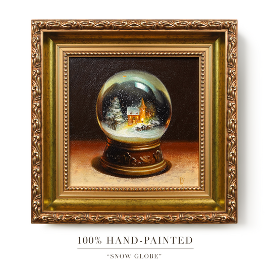 Original Snow Globe Miniature Oil Painting