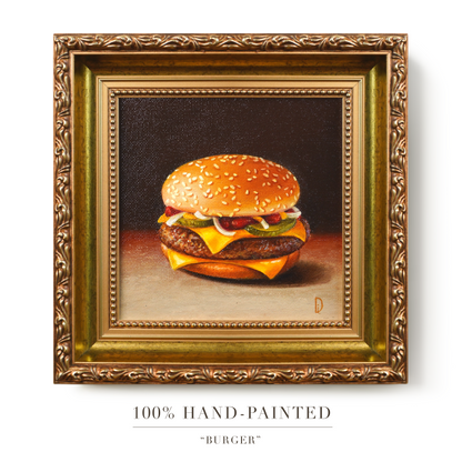 Original Burger Miniature Oil Painting