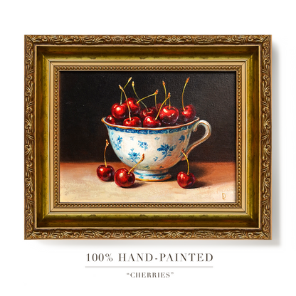 Original Cherries Oil Painting