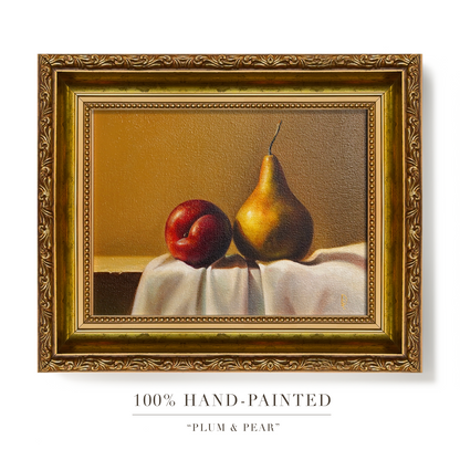 Original Plum & Pear Oil Painting