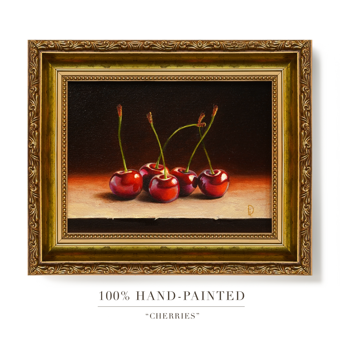 Original Cherries Oil Painting