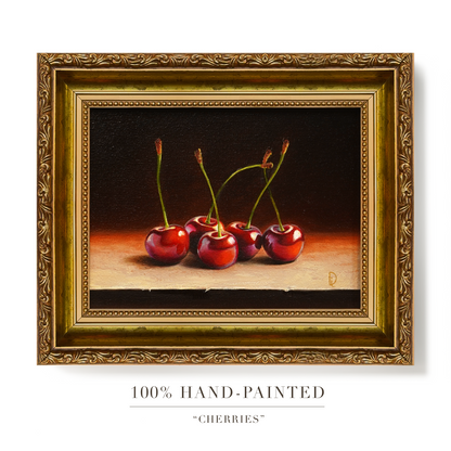 Original Cherries Oil Painting