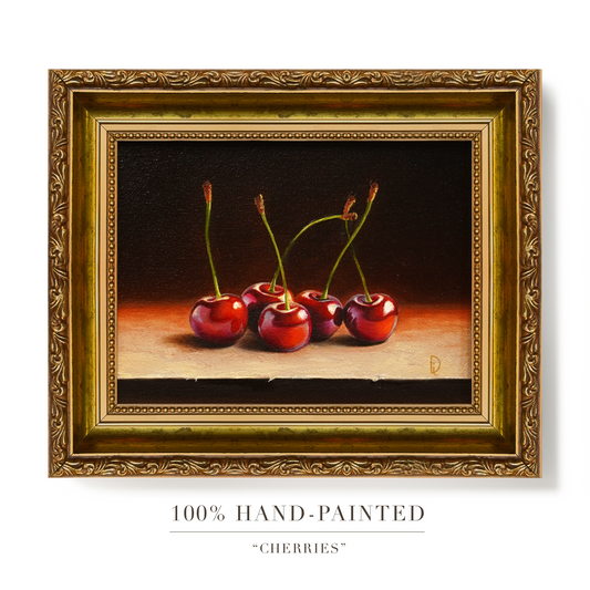 Original Cherries Oil Painting