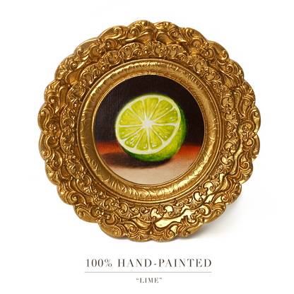 Original Lime Miniature Oil Painting