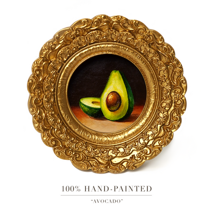 Original Avocado Miniature Oil Painting