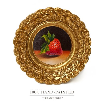 Original Strawberry Miniature Oil Painting