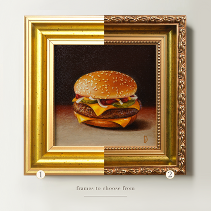 Original Burger Miniature Oil Painting