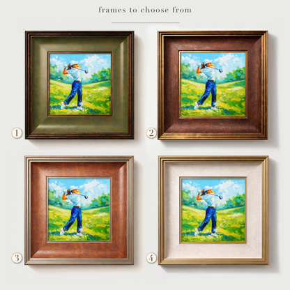 Original Female Golfer Oil Painting