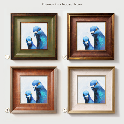 Original Pigeons Oil Painting
