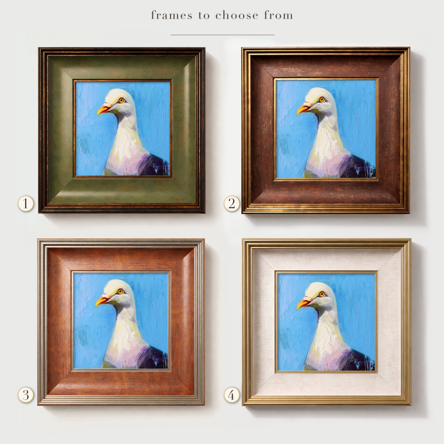 Original White Pigeon Oil Painting