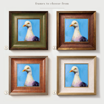 Original White Pigeon Oil Painting