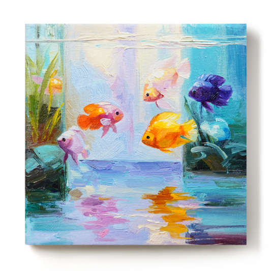 Original Fish Aquarium Oil Painting