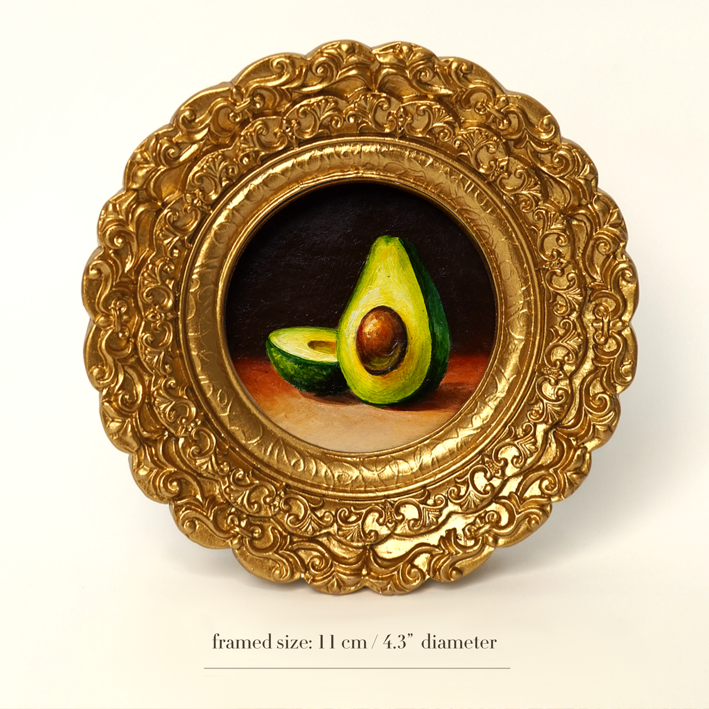 Original Avocado Miniature Oil Painting