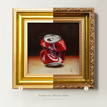 Original Crushed Coca-Cola Can Miniature Oil Painting