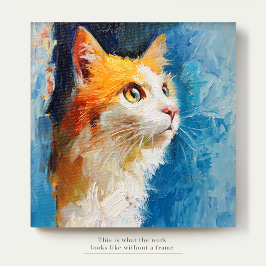 Original Orange Cat Oil Painting