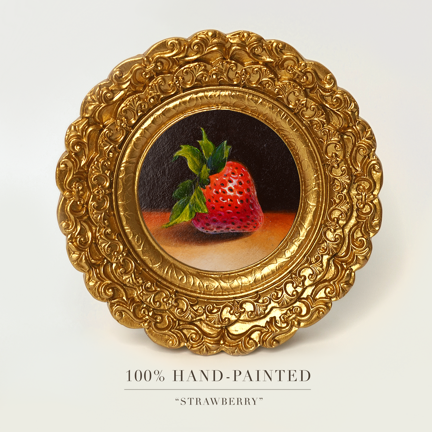 Original Strawberry Miniature Oil Painting