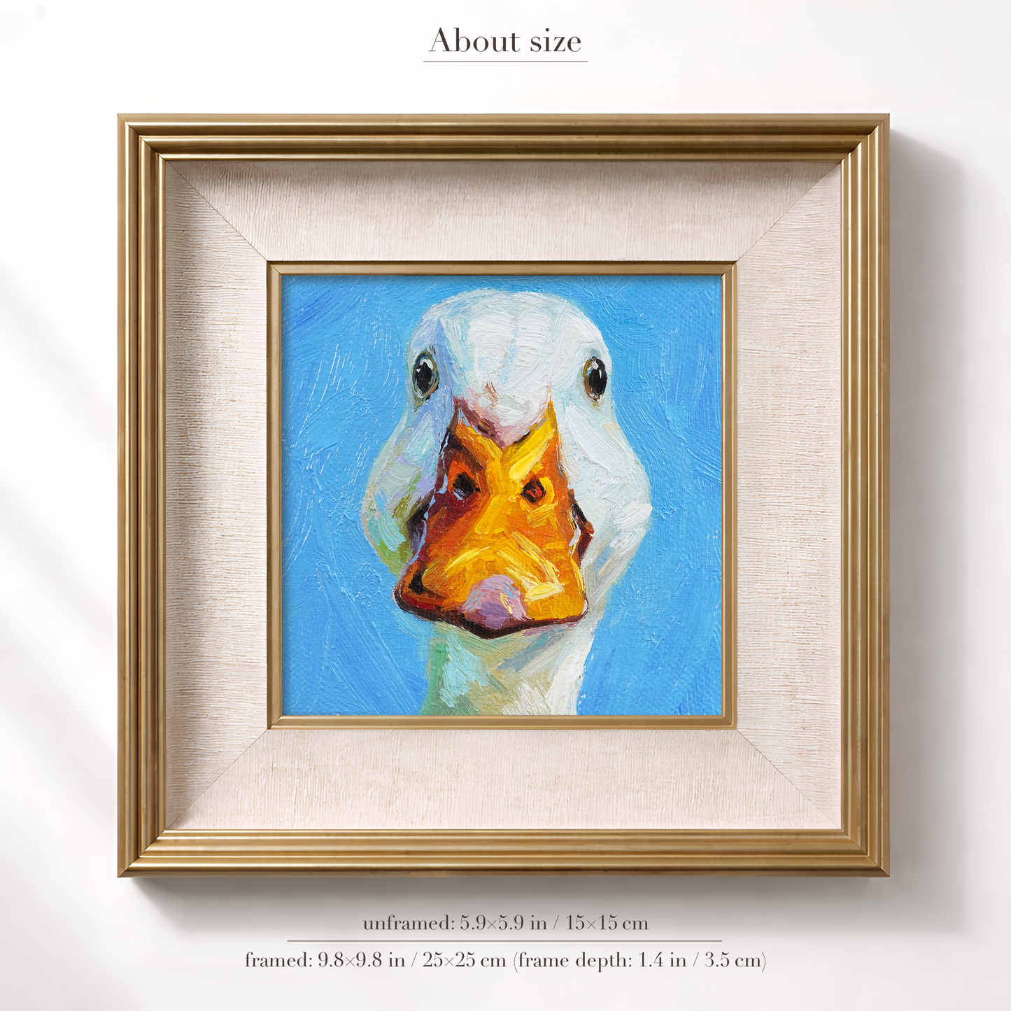 Original White Duck Oil Painting