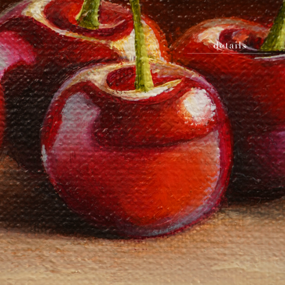Original Cherries Oil Painting