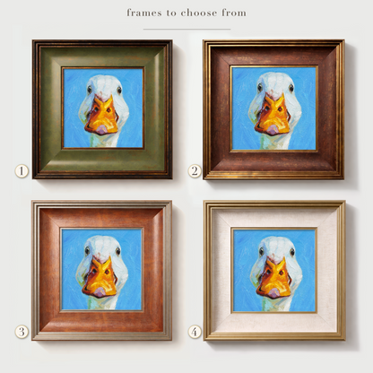 Original White Duck Oil Painting